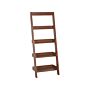 5-tier Ladder Bookcase Dark Wood Book Shelf Display