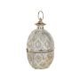 Lantern Gold Metal 34 Cm With Glass Candle Holder Oriental Openwork Egg Beliani