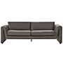 3 Seater Sofa Graphite Grey Velvet Upholstered Accent Armrests Cushioned Backrest