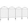 Outsunny Decorative Fence, 43in X 11.5ft Outdoor Picket Panels, 4pcs Rustproof Metal Wire Landscape Flower Bed Border Edging Animal Barrier, Black