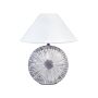 Table Lamp Grey Ceramic Base Fabric Shade Painted Night Lamp Desk Light Classic Design