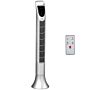 Homcom 36'' Freestanding Tower Fan, 3 Speed 3 Mode, 7.5h Timer, 70 Degree Oscillation, Led Panel, 5m Remote Controller, Silver