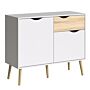 Oslo Sideboard - Small - 1 Drawer 2 Doors In White And Oak