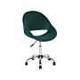 Swivel Office Chair Green With Silver Base Velvet Upholstery Adjustable Height