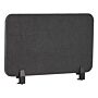 Desk Screen Dark Grey Pet Board Fabric Cover 72 X 40 Cm Acoustic Screen Modular Mounting Clamps