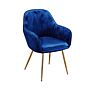 Lara Dining Chair Royal Blue With Gold Legs (pack Of 2)