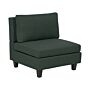 1-seat Section Dark Green Fabric Upholstered Armchair With Cushion Module Piece Modular Sofa Element