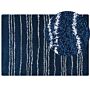 Shaggy Area Rug Blue And White Polypropylene 160 X 230 Cm Modern Striped Pattern