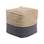 Pouf Ottoman Grey Jute Eps Beads Filling Square 44 X 44 Cm