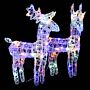 Vidaxl Christmas Reindeers 2 Pcs Multicolour 80 Leds Acrylic