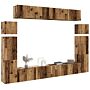 Vidaxl 8 Piece Tv Cabinet Set Wall-mounted Old Wood Engineered Wood