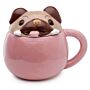 Peeping Lid Ceramic Lidded Animal Mug - Mopps Pug