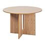 Round Dining Table Light Wood Mdf ⌀ 120 Cm Ash Veneer Top Modern Design Kitchen Table