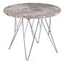 Prunus Round Side Table With Grey-brown Marble Top