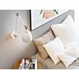 Wall Spot Lamp White With Silver Metal Long Swing Arm Reading Light