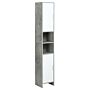 Kleankin Free-standing Tall Bathroom Storage Cabinet W/ 2 Cupboards 2 Open Compartments, Slim Bathroom Organizer Adjustable Shelves Elevated Base-grey