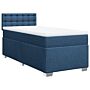 Vidaxl Box Spring Bed With Mattress Blue 90x200 Cm Fabric