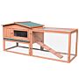 Pawhut 2 Floor Wooden Rabbit Hutch Bunny Cage House Chicken Coop Outdoor Garden Backyard 158 X 58 X 68 Cm