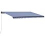 Vidaxl Manual Retractable Awning 500x300 Cm Blue And White