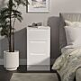 Milan 3 Drawer Bedside Cabinet In White