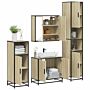 Vidaxl 4 Piece Bathroom Furniture Set Sonoma Oak Engineered Wood