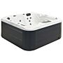 Hot Tub White Acrylic 200 X 200 Cm 31 Jets Grey Aluminium Exterior With Led Heating