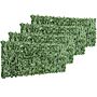 Outsunny 4-piece Artificial Leaf Hedge Screen Privacy Fence Panel For Garden Outdoor Indoor Decor, Dark Green, 2.4m X 1m