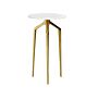 Side Table White Marble Top 3 Gold Metal Legs 31 X 31 Cm Round