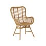 Accent Chair Light Brown Rattan Indoor Dining Side Chair Living Room Furniture High Backrest