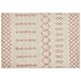 Rug Beige Pink Cotton 160 X 230 Cm Geometric Pattern Hand Tufted Flatweave