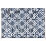 Rug Blue Jute 140 X 200 Cm Trellis Quatrefoil Pattern Hand Woven Oriental Moroccan Clover