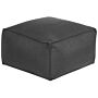 Pouffe Black Eps Beads Filling Solid Pattern Square Boho Modern Fabric Footstool