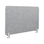 Desk Screen Dark Grey Pet Board Fabric Cover 130 X 50 Cm Acoustic Screen Modular Mounting Clamps