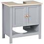 Kleankin Under Sink Cabinet, Bathroom Vanity Unit, Pedestal Under Sink Design, Storage Cupboard With Adjustable Shelf, Grey