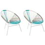 Set Of 2 Garden Chairs Multicolour Pe Rattan Papasan