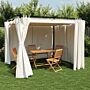 Vidaxl Gazebo With Curtains Cream 3x3 M Steel