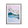 Framed Wall Art Multicolour Print On Paper 60 X 80 Cm Passe-partout Frame Mountains Theme