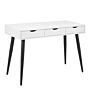 Neptun 3 Drawer Office Desk In White With Black Legs