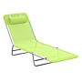 Outsunny Sun Bed Chair Garden Lounger Recliner Adjustable Back Relaxer Chair Furniture Green