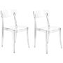 Set Of 2 Dining Chairs Transparent Synthetic Material Solid Back Armless Stackable Modern Design Beliani