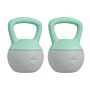 Sportnow 2 X 8kg Soft Kettlebell, Kettle Bell With Non-slip Handle, For Home Gym, Strength Training, Cardio - Grey And Green