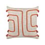 Decorative Cushion Beige And Orange 45 X 45 Cm Absract Pattern Square