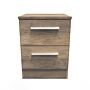 Contrast Wireless Charging 2 Drawer Bedside Cabinet In Vintage Oak