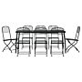 Vidaxl 9 Piece Garden Dining Set Anthracite Metal Mesh