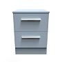 Contrast 2 Drawer Bedside Cabinet In Denim Blue