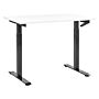 Manually Adjustable Desk White Tabletop Black Steel Frame 120 X 72 Cm Sit And Stand Square Feet Modern Design Office