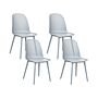 Set Of 4 Dining Chairs Light Blue Synthetic Seat And Legs Open Net Design Backrest Modern Minimalist Beliani