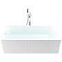 Rectangular Back To Wall Bath Matt White Acrylic 170 X 80 Cm Fluted Finish Modern Style Bathroom