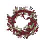 Christmas Wreath Red Synthetic Material 40 Cm Berries Traditional Design Round