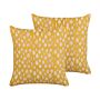 Scatter Cushions Cotton Leaf Pattern 45 X 45 Cm Decorative Tassels Removable Cover